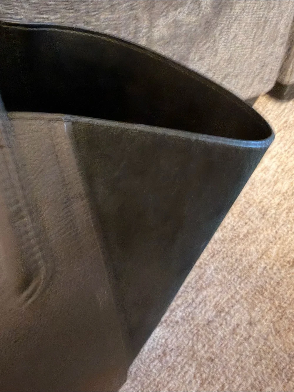 Michael Kors Black Leather & Suede Portia Tote Bag with Gold Accent